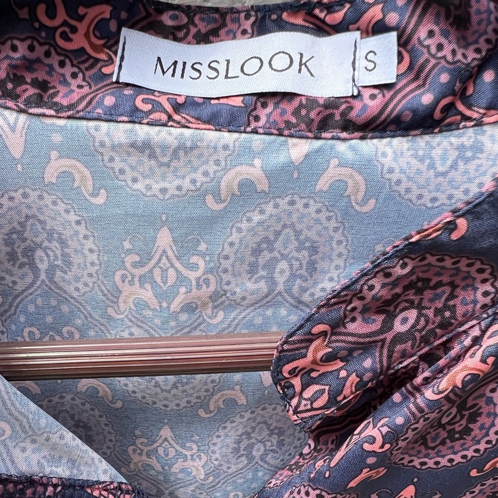 Misslook paisley like print long sleeve blouse — size small - Picture 7 of 7